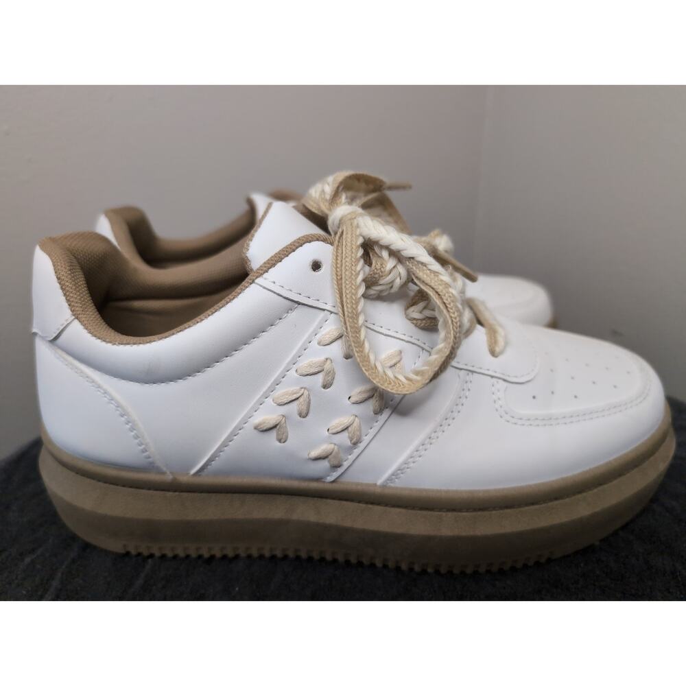 Anthropologie White and Tan Sneakers - Picture 5 of 9